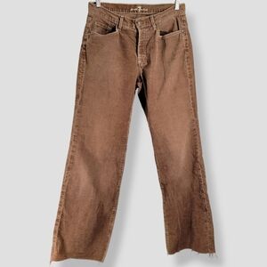 Y2K Vintage 7 FOR ALL MANKIND Cropped Raw Hem Corduroy Brown